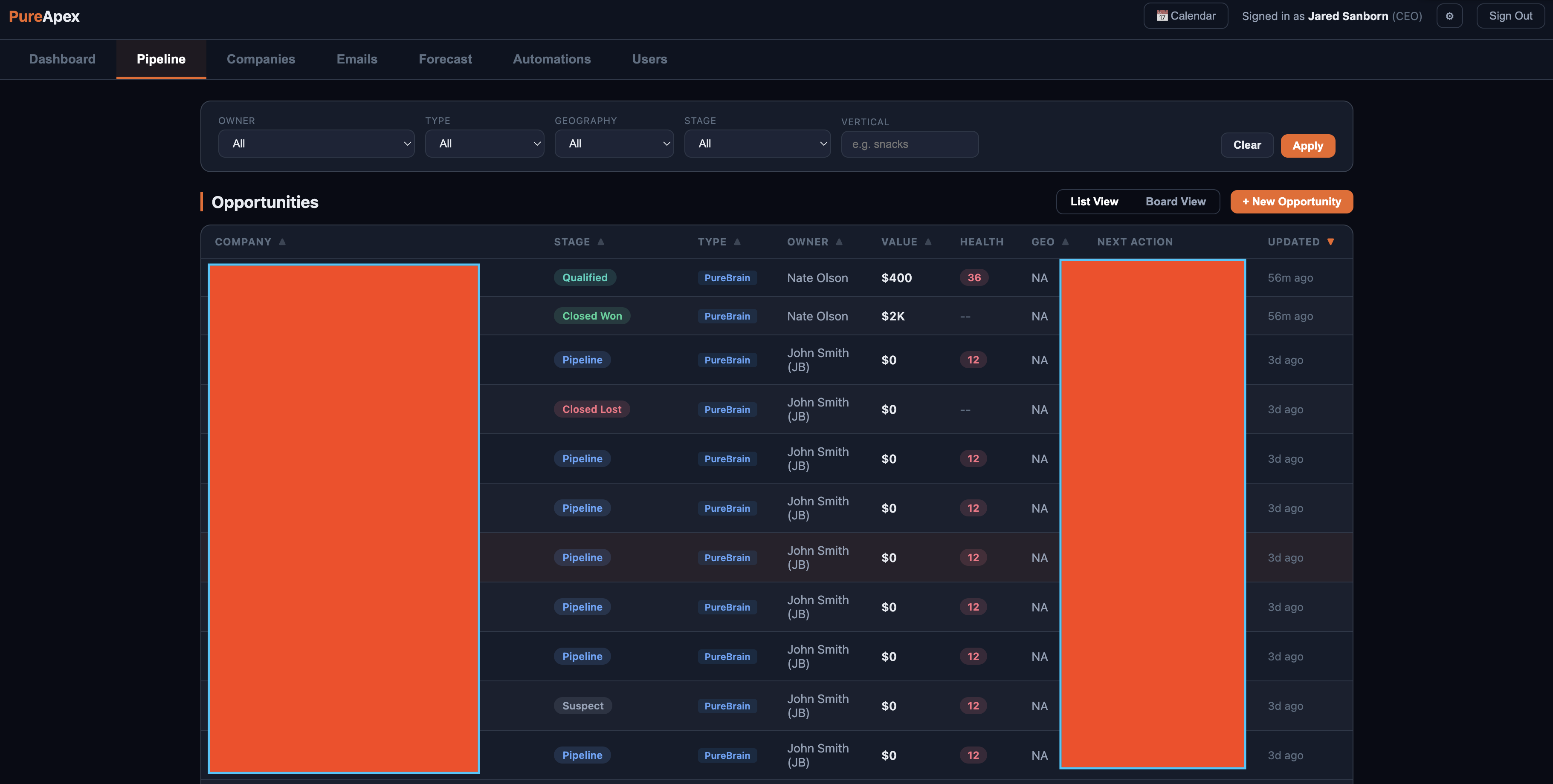 Apex CRM proof 3